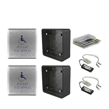 Entrematic Push Plate Kit - includes (2) 4.5 push plates, 2 mounting boxes, 2 transmitters, 1 ENT-W6-138